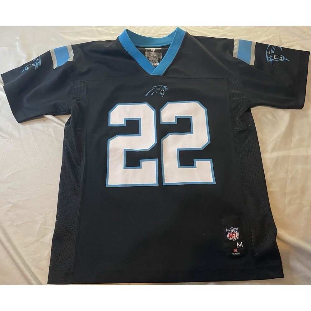 NFL Carolina Panthers Christian McCaffrey 22 Jersey Boys Medium Black Football